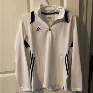 White Adidas 3/4 zip up